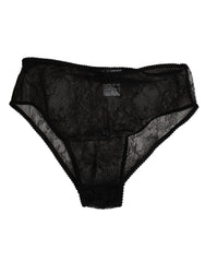 Dolce & Gabbana Black Nylon Stretch High Waist Panty Underwear