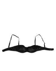 Dolce & Gabbana Black Silk Underwired Balconette Bra Underwear