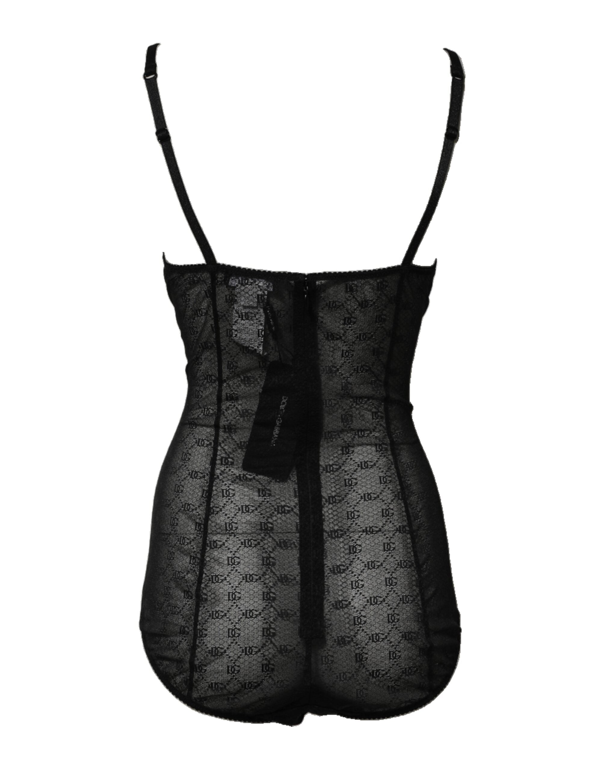Svart nylon stretchbody underkläder underkläder