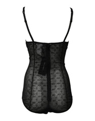 Dolce & Gabbana Black Nylon Stretch Bodysuit Lingerie Underwear