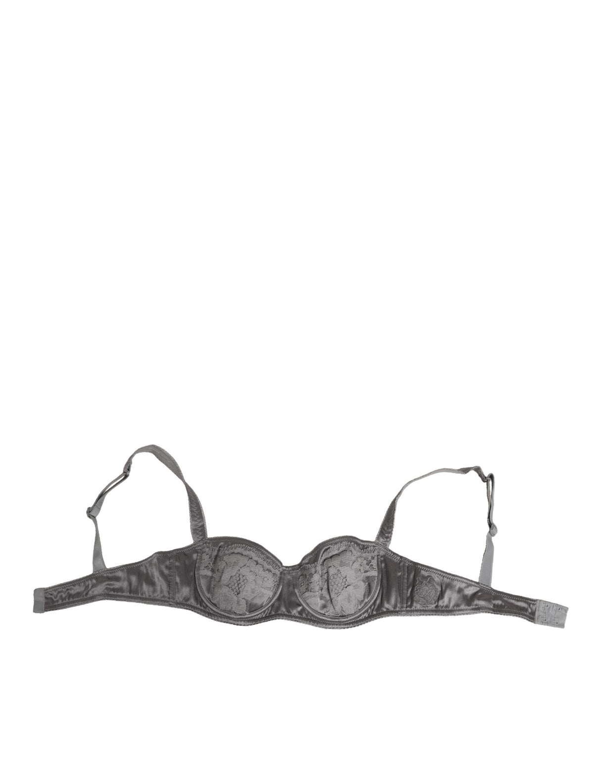 Dolce & Gabbana Gray Silk Underwired Balconette Bra Underwear