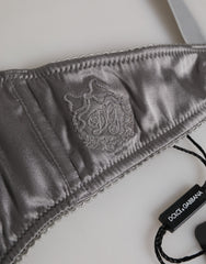 Dolce & Gabbana Gray Silk Underwired Balconette Bra Underwear