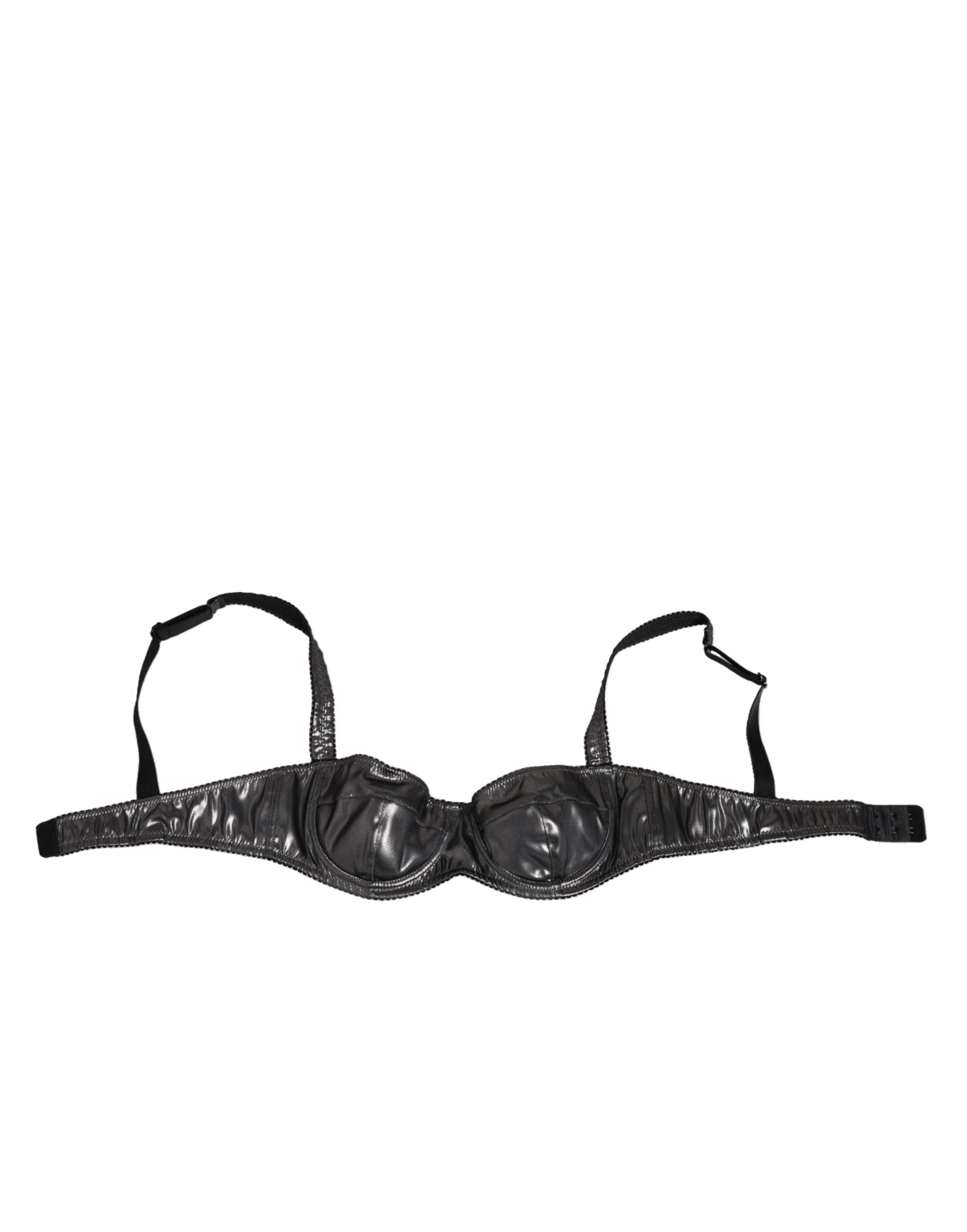 Svarta acetat stretchiga balconette-bh underkläder