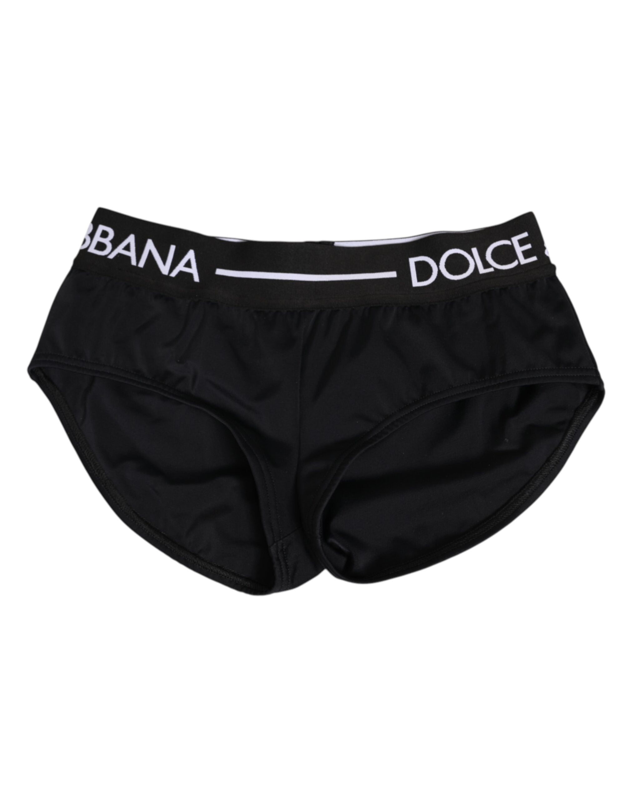 Svarta nylonshorts med logotyp i midjan