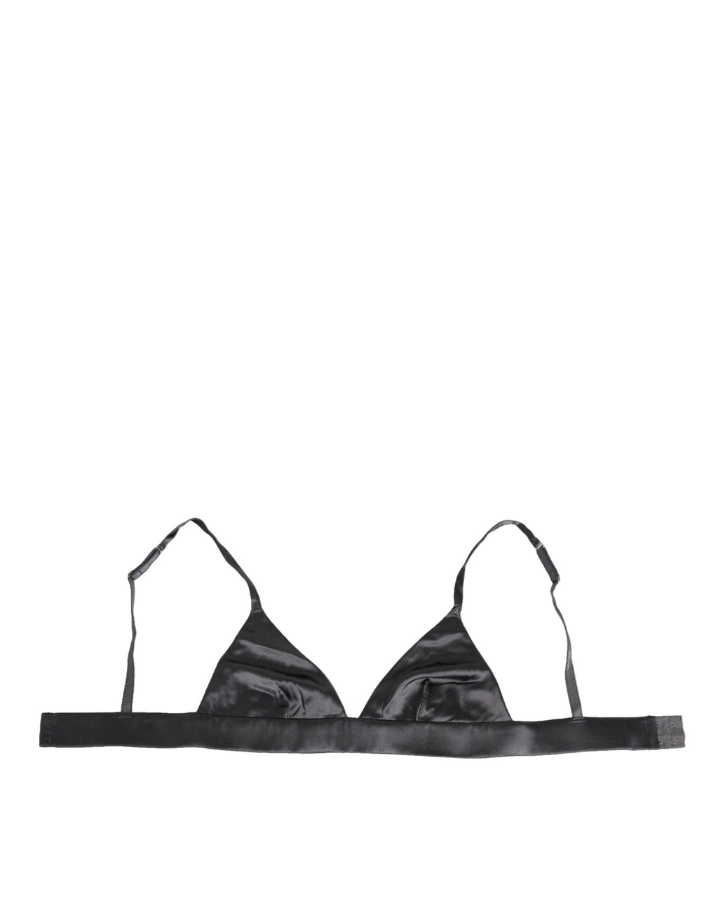 Svart siden-satin triangel mjuk kupa underkläder