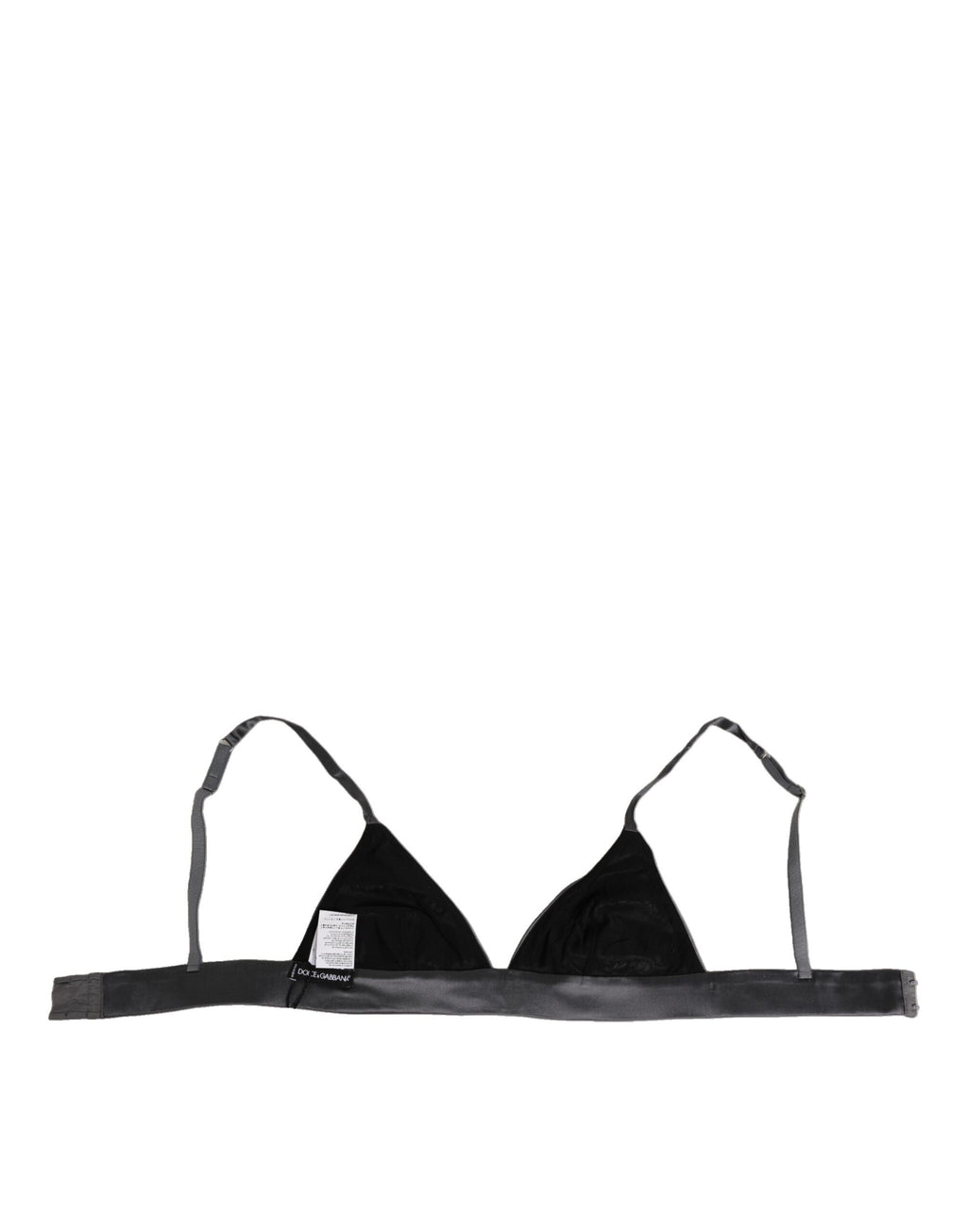 Svart siden-satin triangel mjuk kupa underkläder