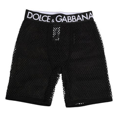 Dolce & Gabbana Black Cotton Logo Shorts Midi Trouser Underwear