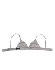 Dolce & Gabbana Gray Silk Satin Triangle Soft Cup Bra Underwear