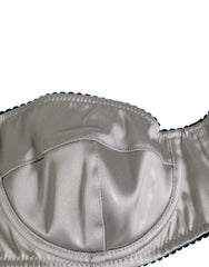 Dolce & Gabbana Gray Acetate Stretch Balconcino Bra Underwear