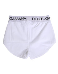 Dolce & Gabbana White Nylon Logo Waistband Shorts Underwear