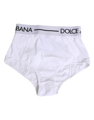 Dolce & Gabbana White Nylon Logo Waistband Panty Underwear