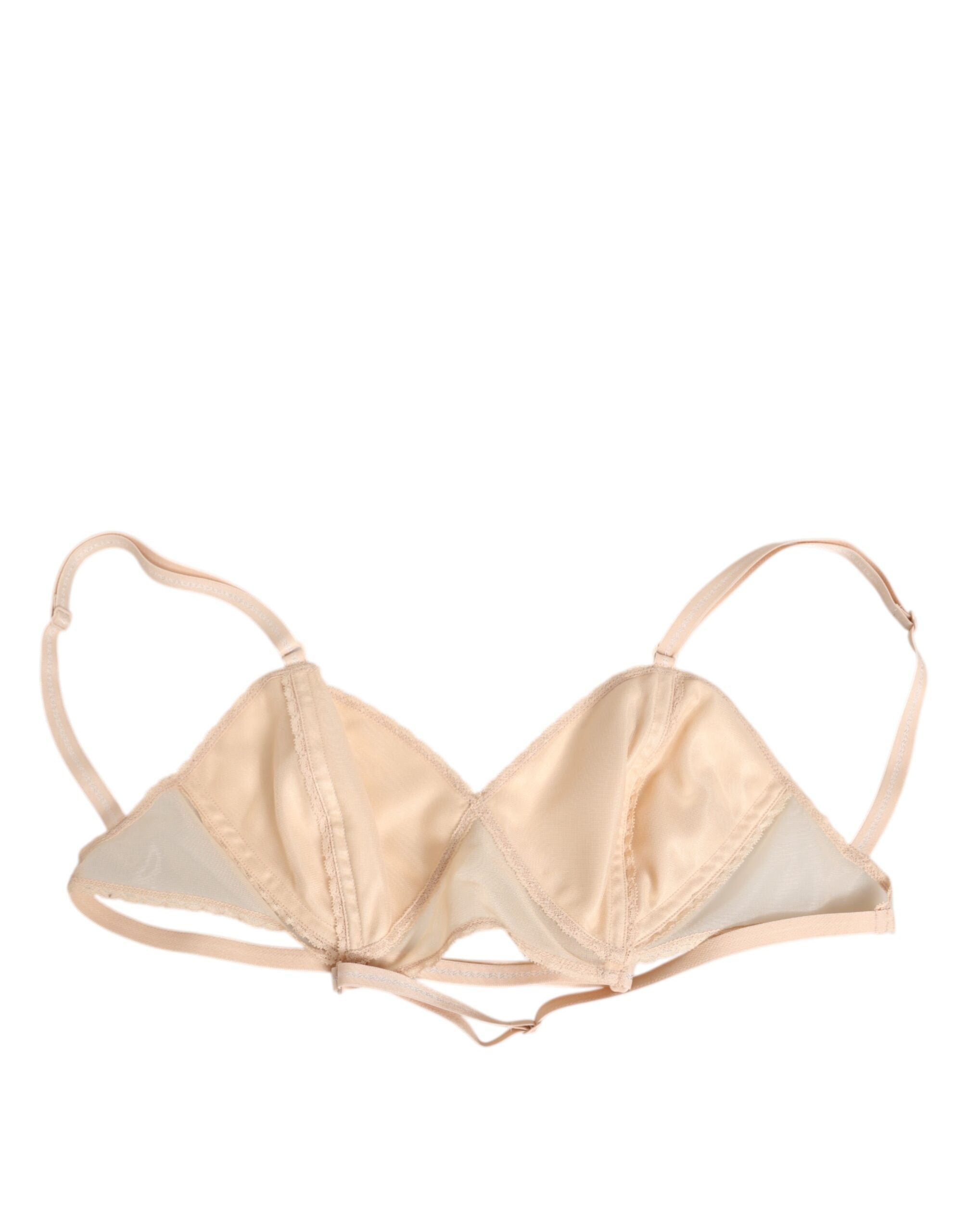 Beige nylon triangelformade mjuka kupor med BH