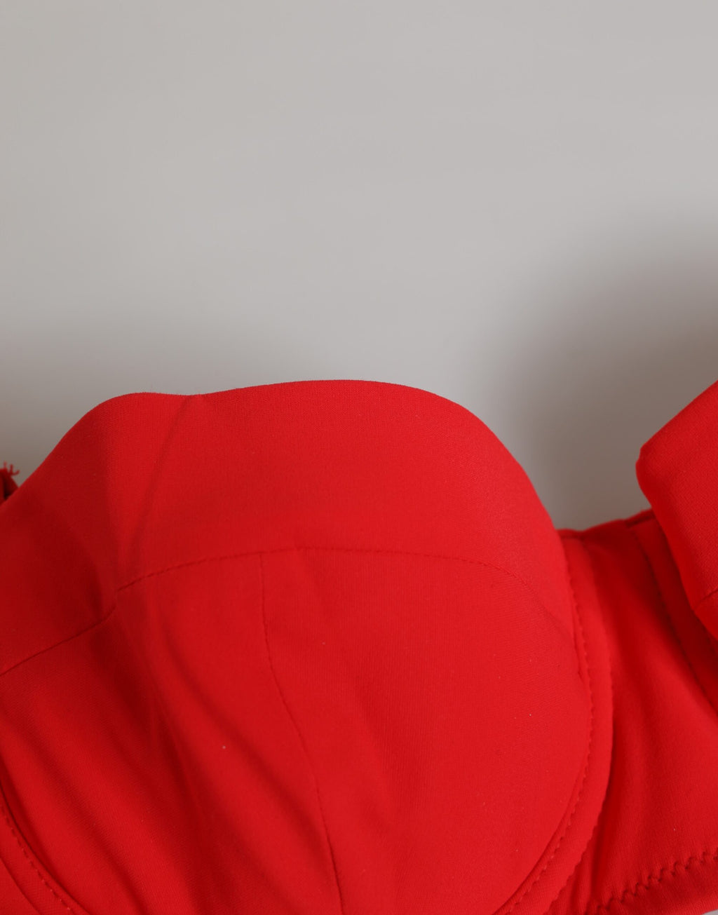 Röd nylon baddräkt 2-delad topp/botten badkläder