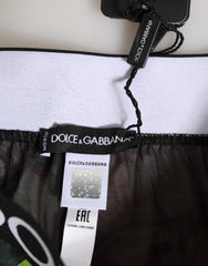Dolce & Gabbana Black Floral Print High Waist Panty  Underwear