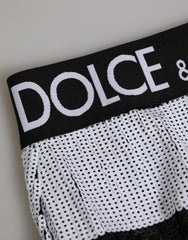 Dolce & Gabbana Black White Sequin High Waist Panty Underwear