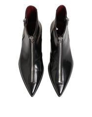 Dolce & Gabbana Black Calfskin Leather Men SHORT Boots Shoes