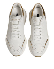 Dolce & Gabbana White Gold Daymaster Low Top Sneakers Shoes