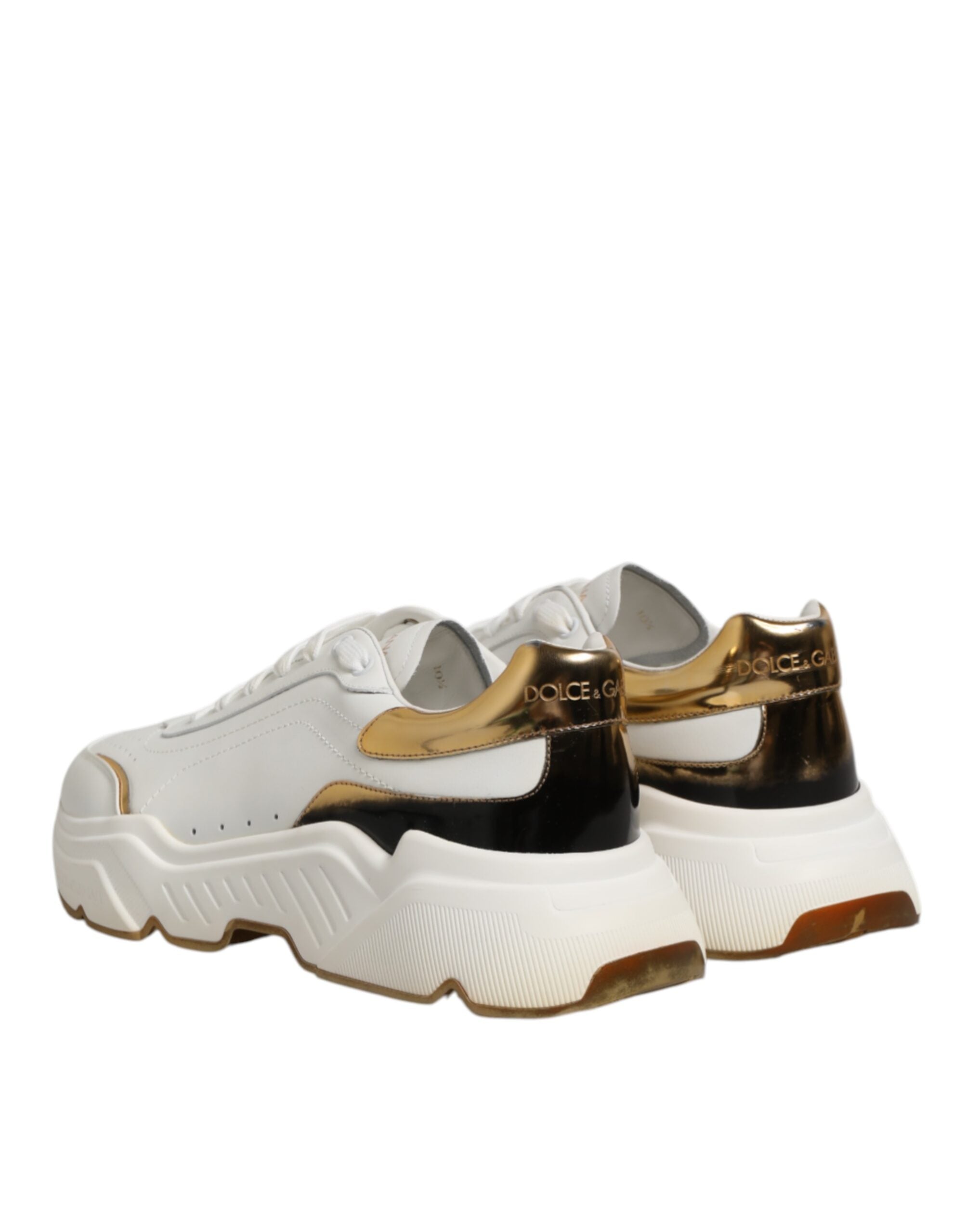 Dolce & Gabbana White Gold Daymaster Low Top Sneakers Shoes
