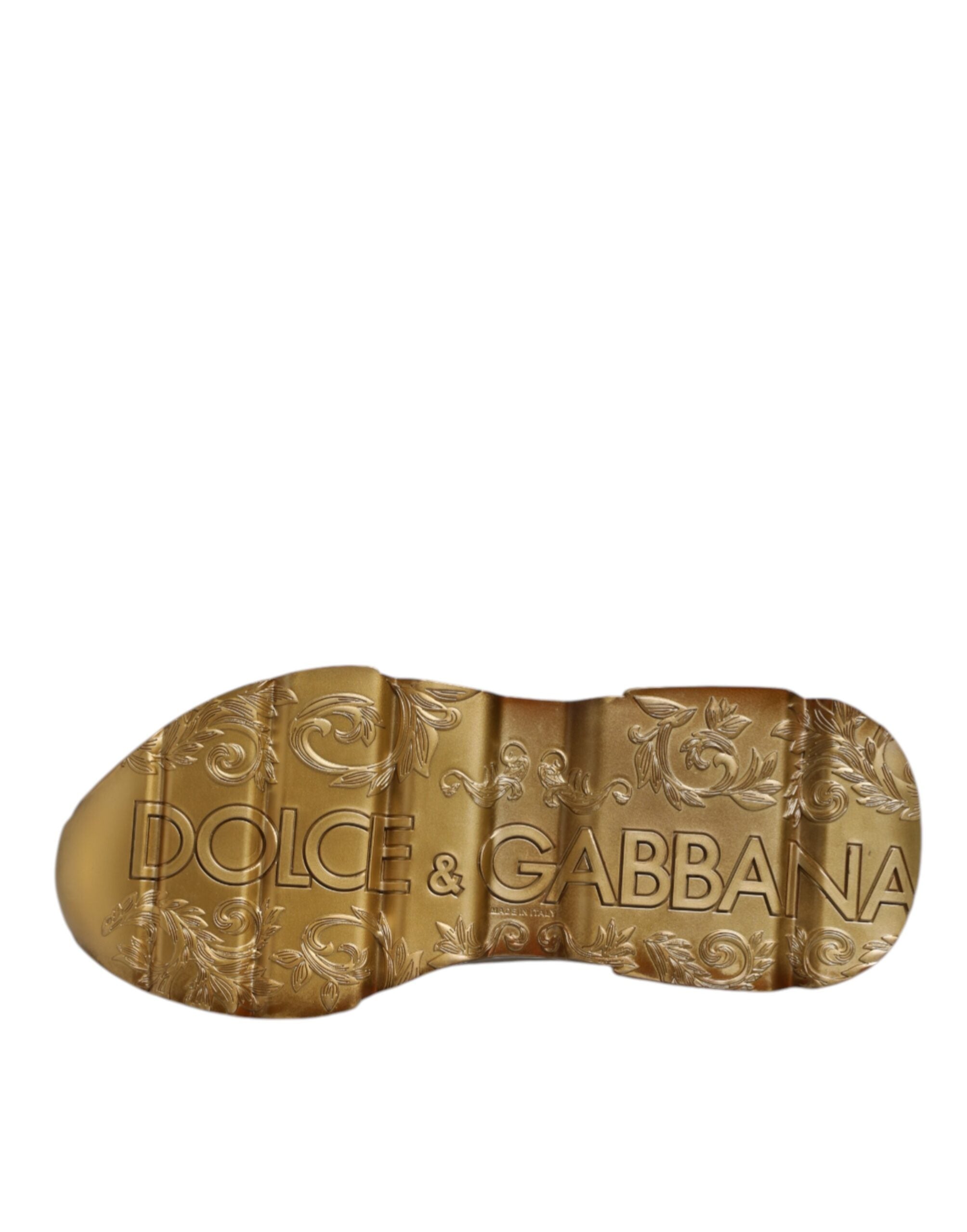Dolce & Gabbana White Gold Daymaster Low Top Sneakers Shoes