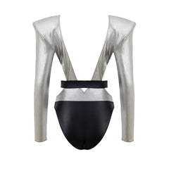 Dolce & Gabbana Gray Viscose One-Piece Swimsuit