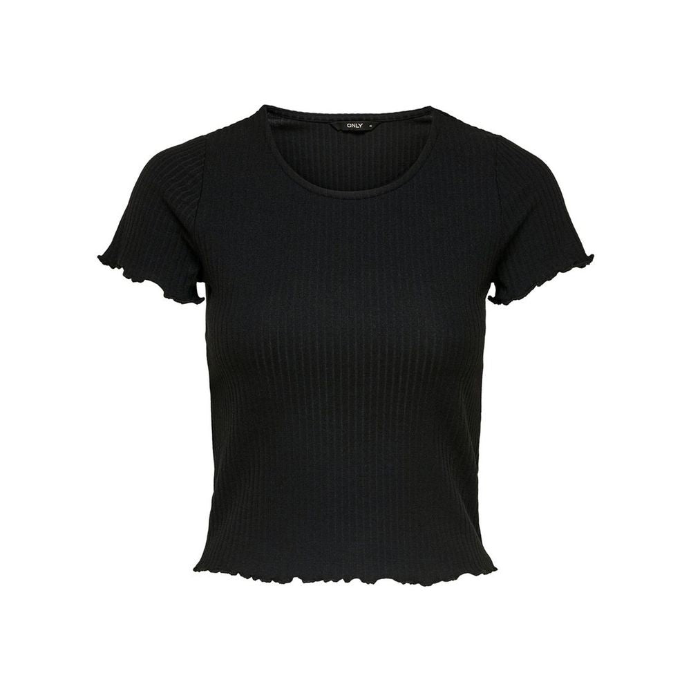 Svart polyester-t-shirt