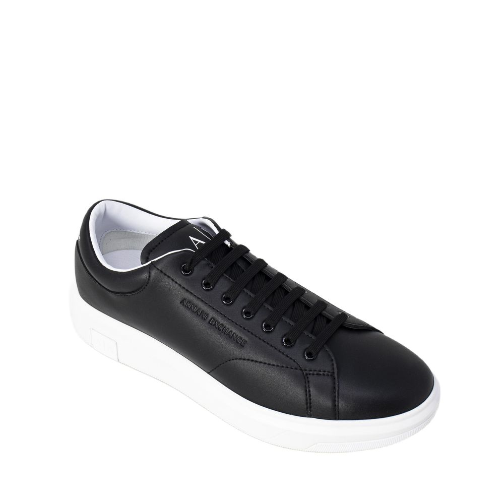 Svarta lädersneakers