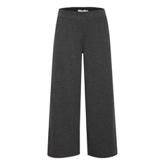 ICHI Gray Recycled Polyester Flared Pants