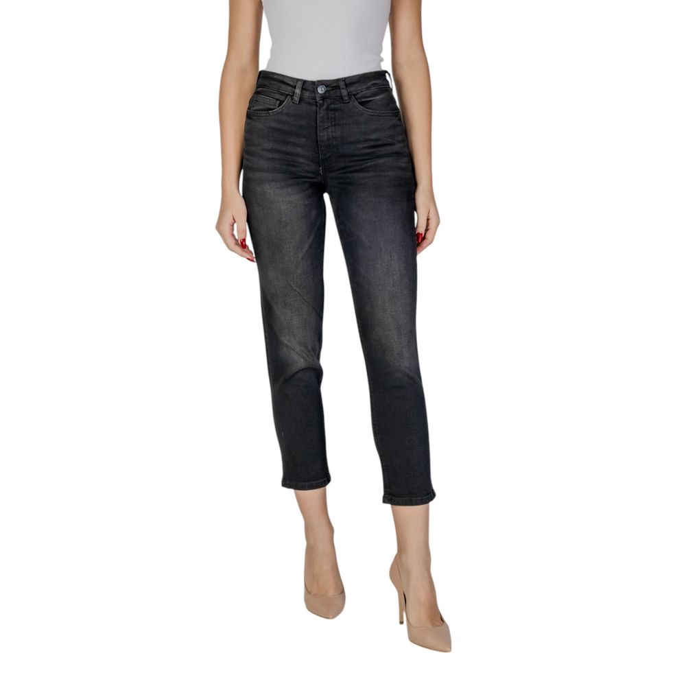Svarta bomullsmomjeans