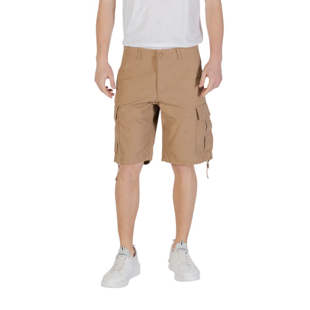 Beige bomullsbermuda
