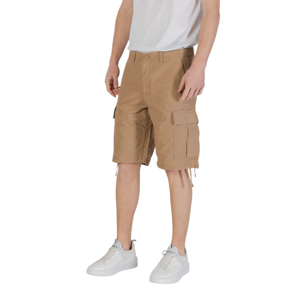 Beige bomullsbermuda