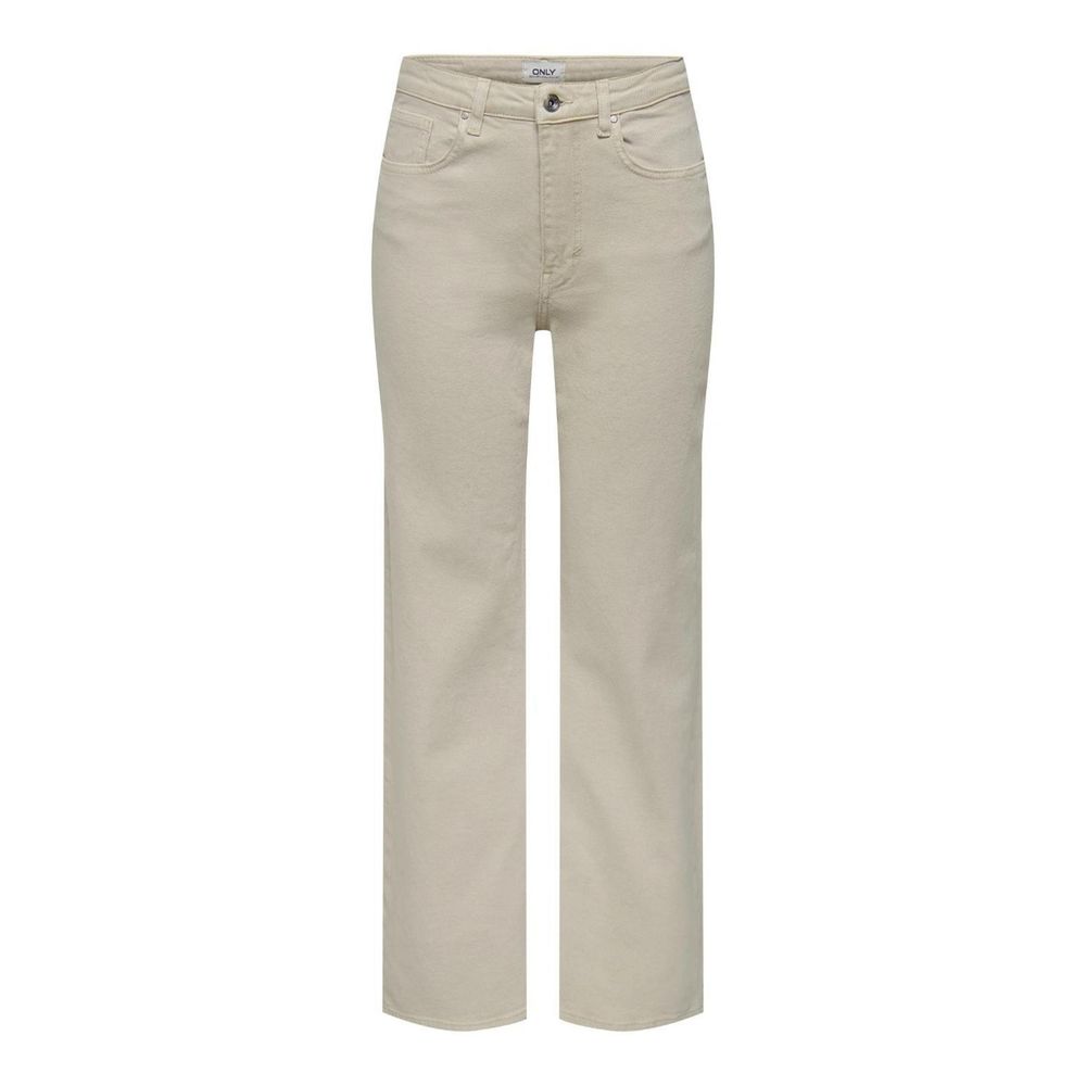 Beige bomullsjeans med avslappnad passform