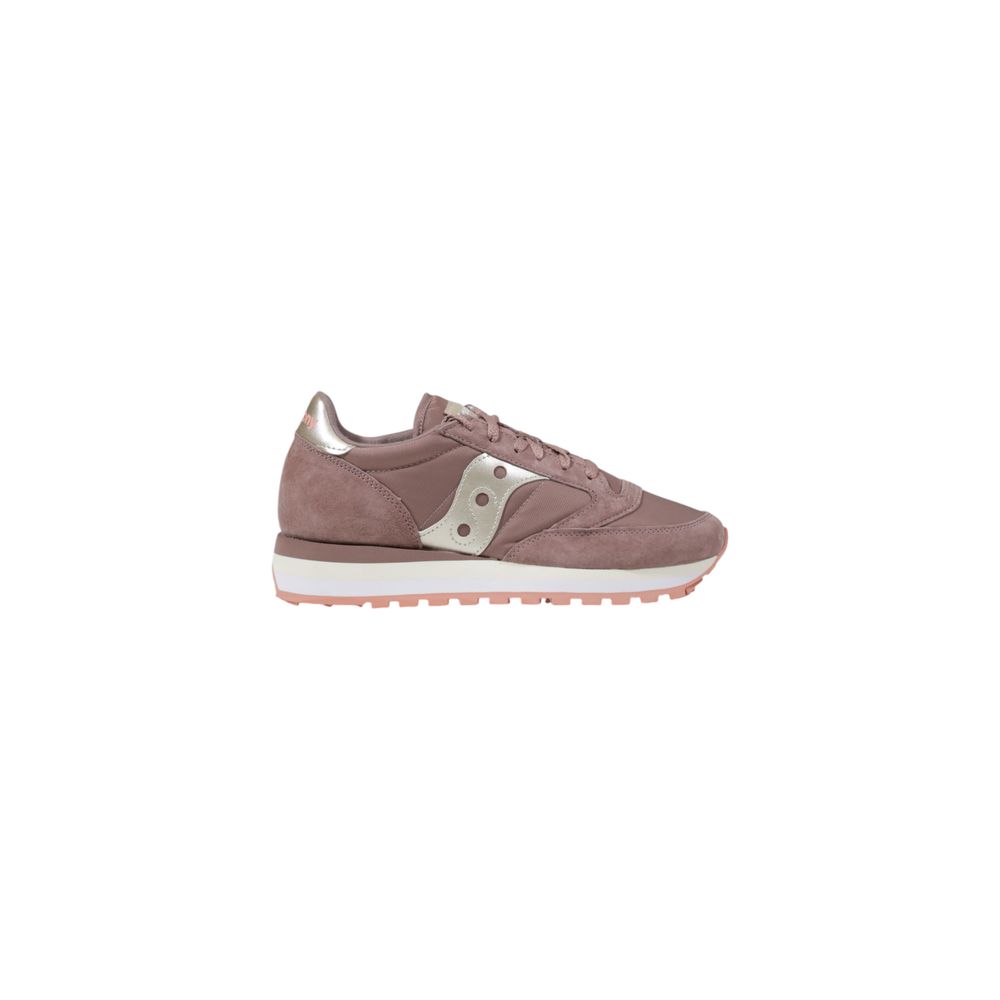 Rosa mocka-lädersneaker