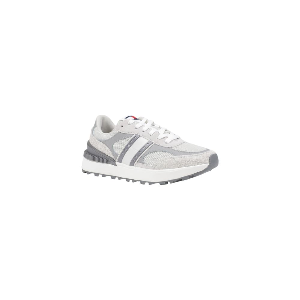 Grå mocka-lädersneaker