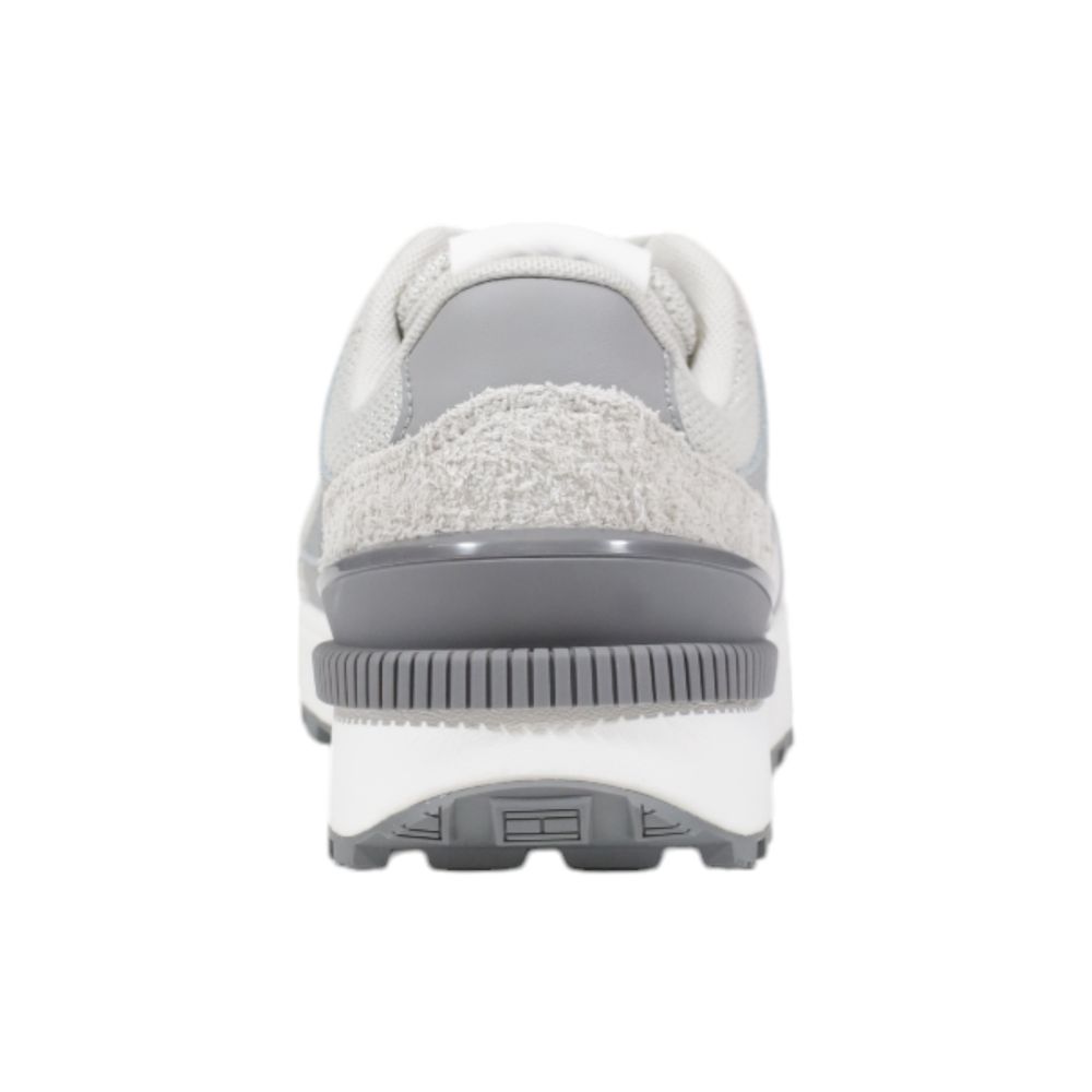 Grå mocka-lädersneaker