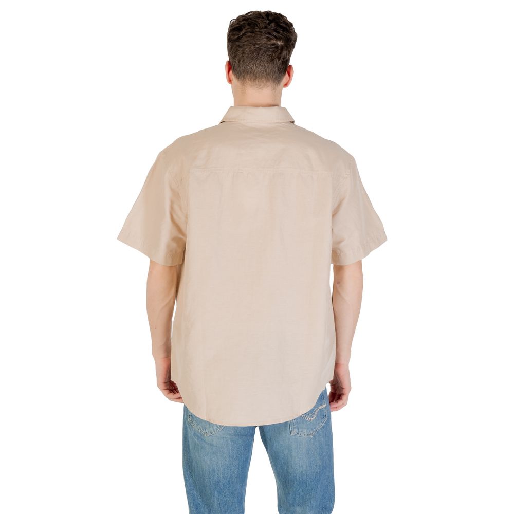 Beige lin kortermet