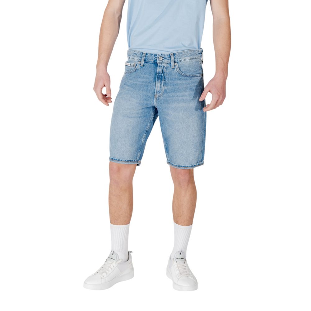 Blå bomullsbermuda