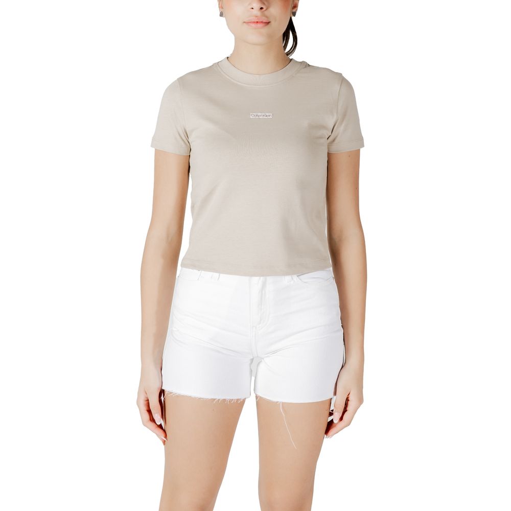 Beige t-shirt i återvunnen bomull