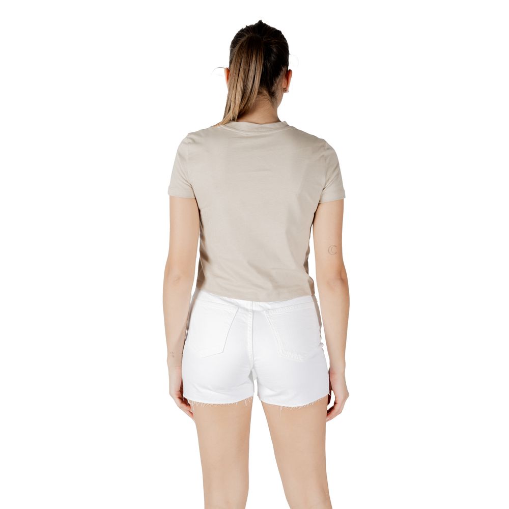 Beige t-shirt i återvunnen bomull