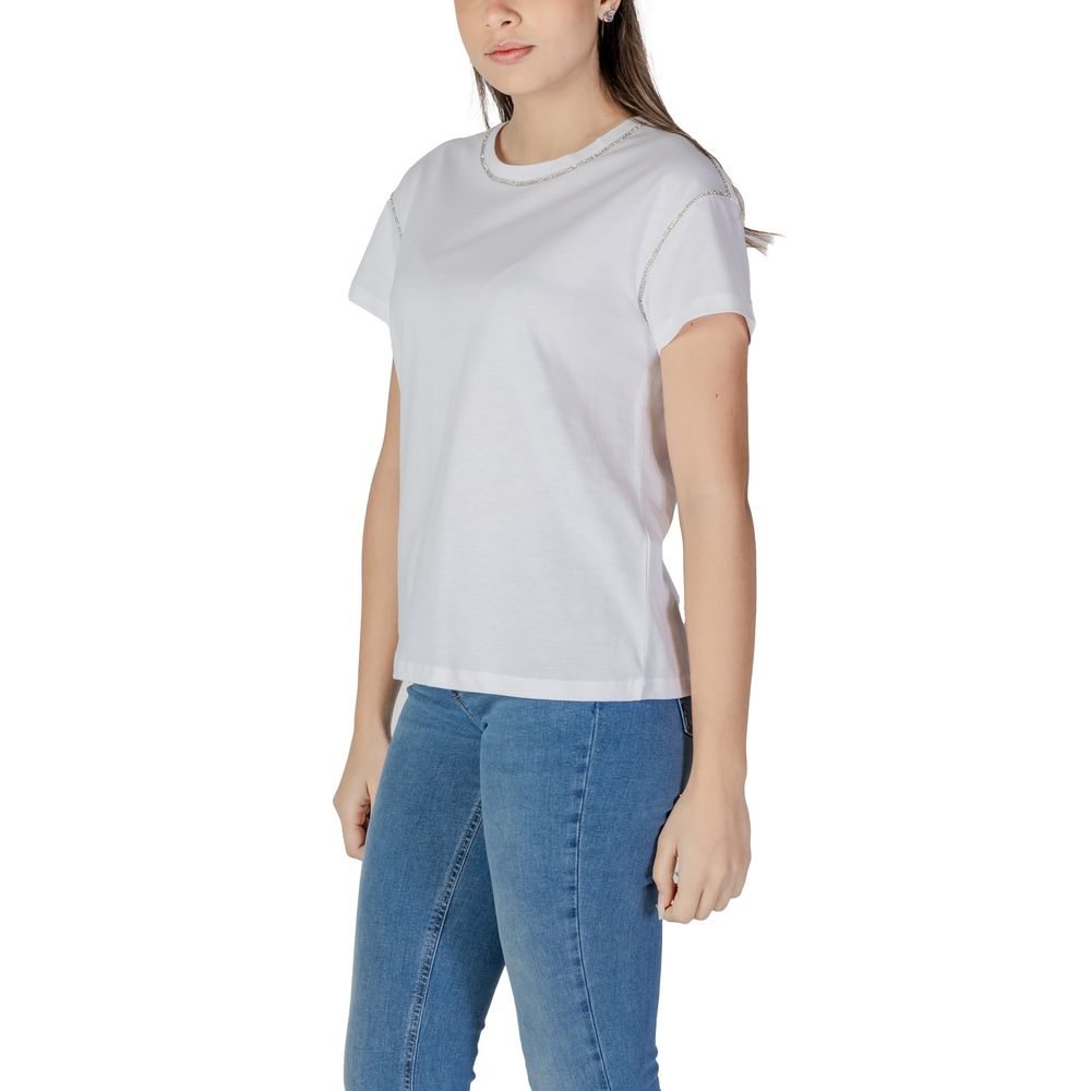 Vit bomulls-T-shirt