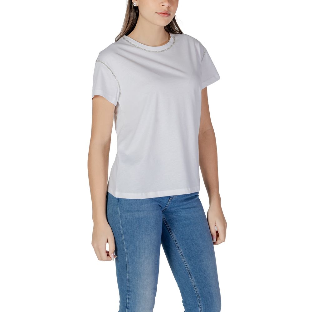 Vit bomulls-T-shirt