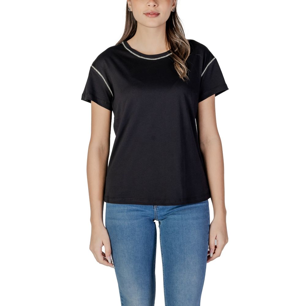 Svart bomulls-T-shirt