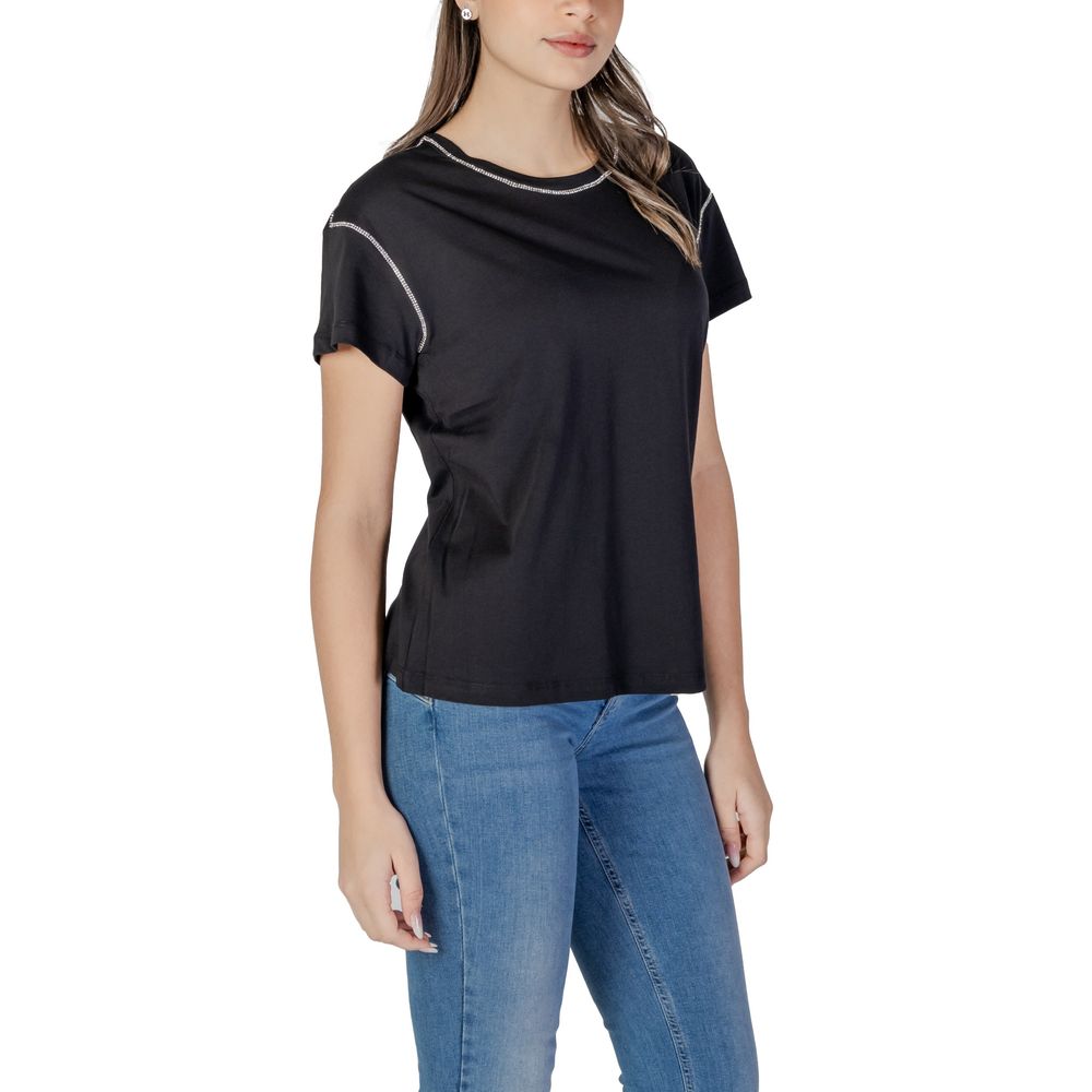 Svart bomulls-T-shirt