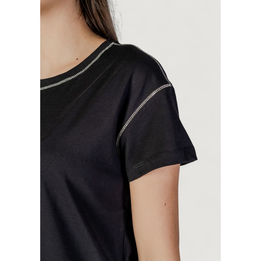 Svart bomulls-T-shirt