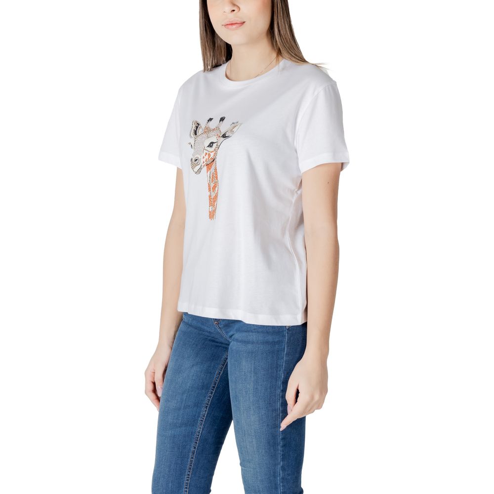 Vit bomulls-T-shirt