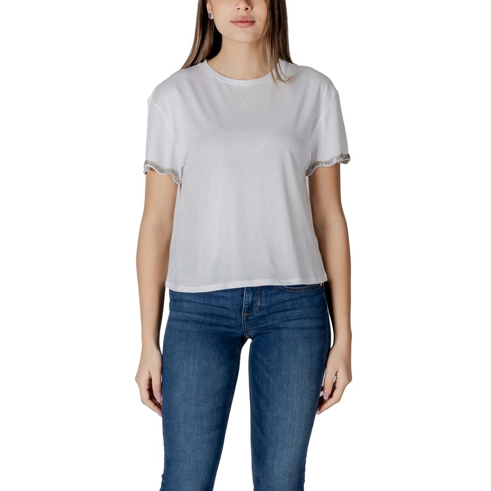 Vit bomulls-T-shirt