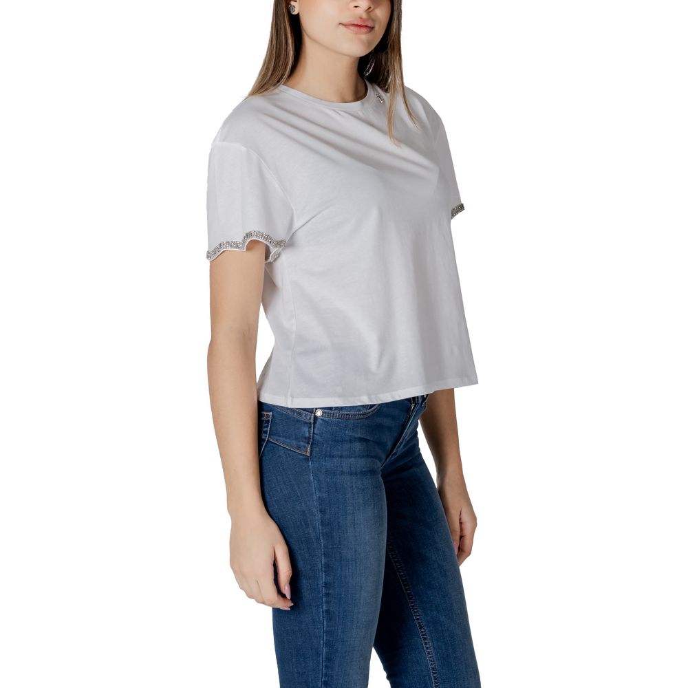 Vit bomulls-T-shirt