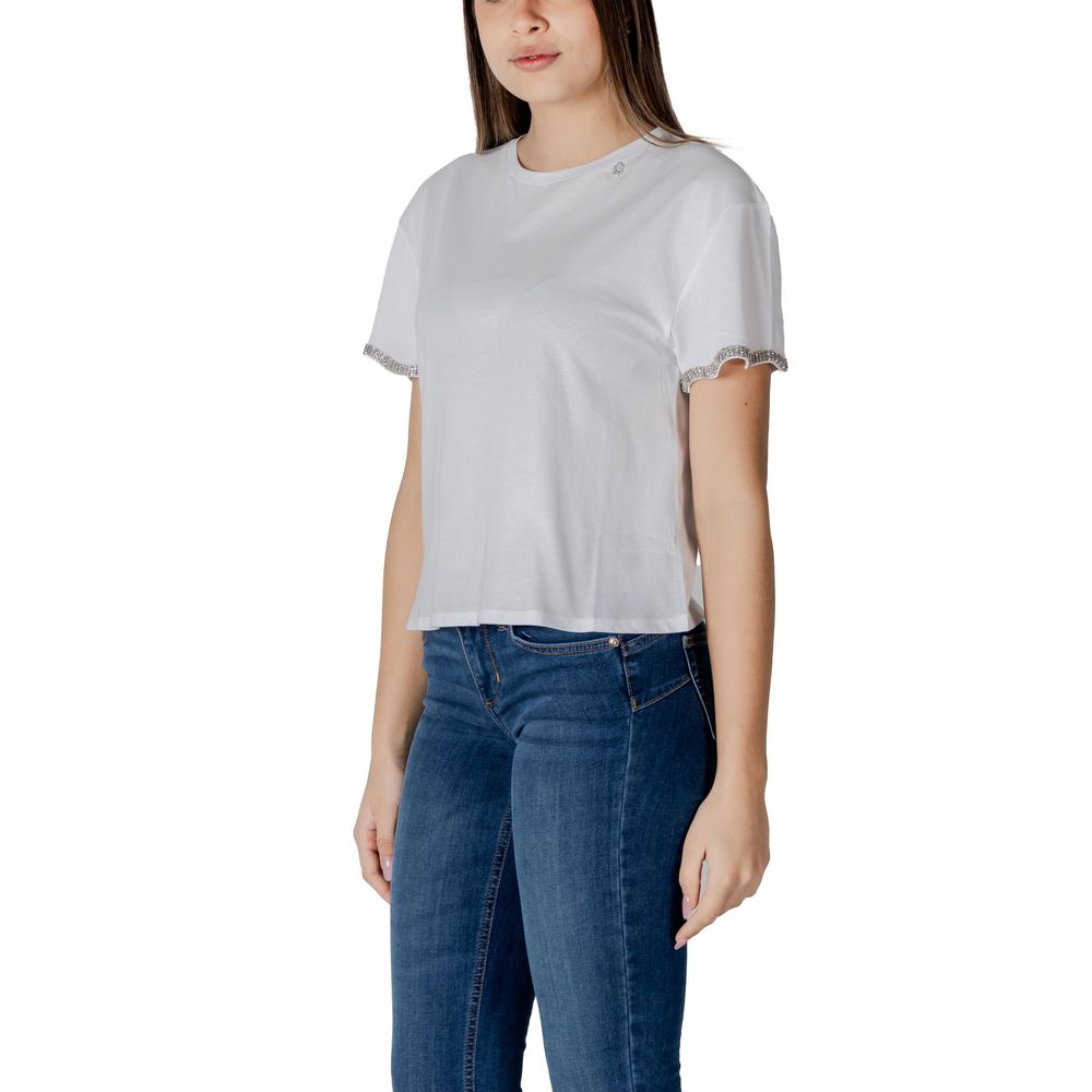 Vit bomulls-T-shirt