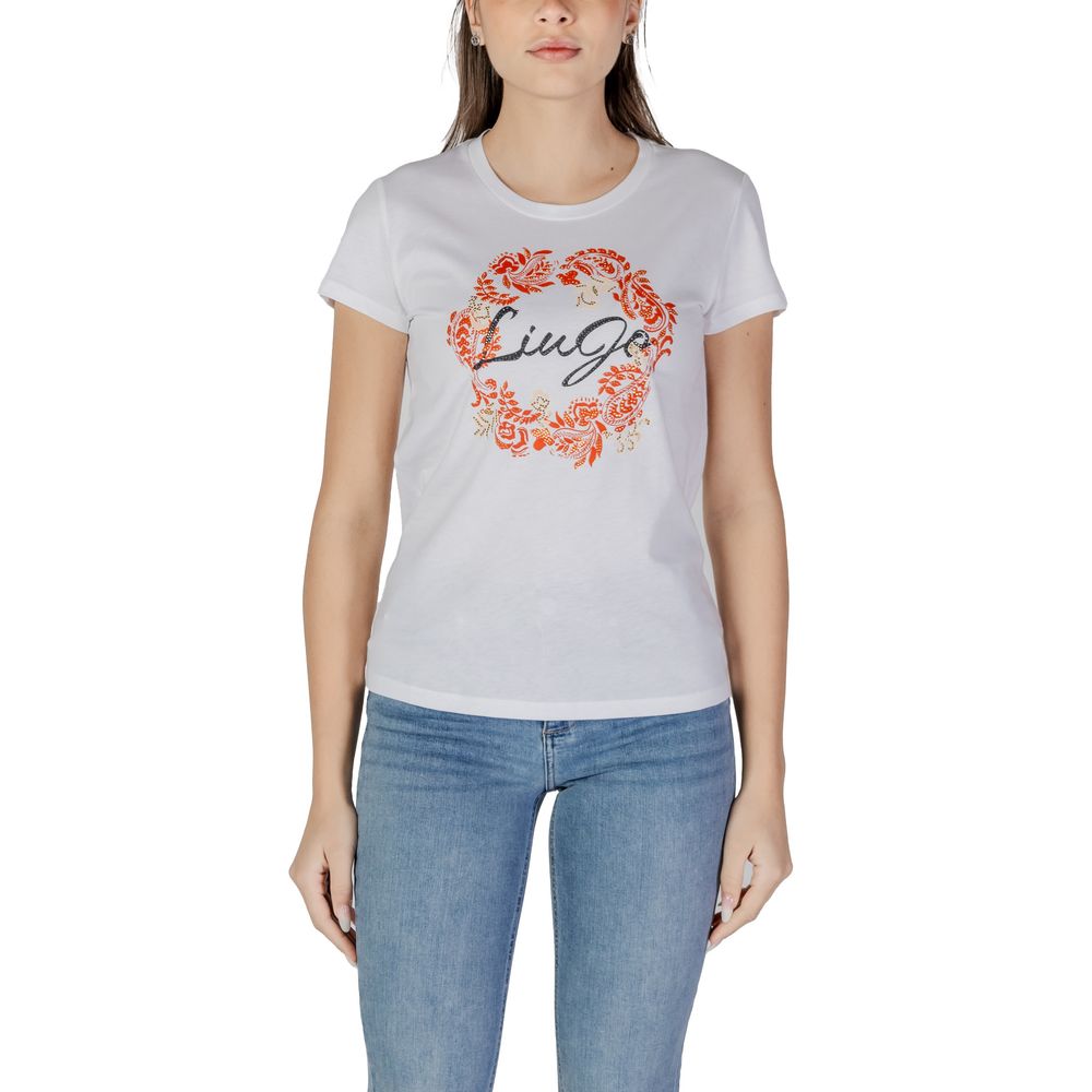 Vit bomulls-T-shirt