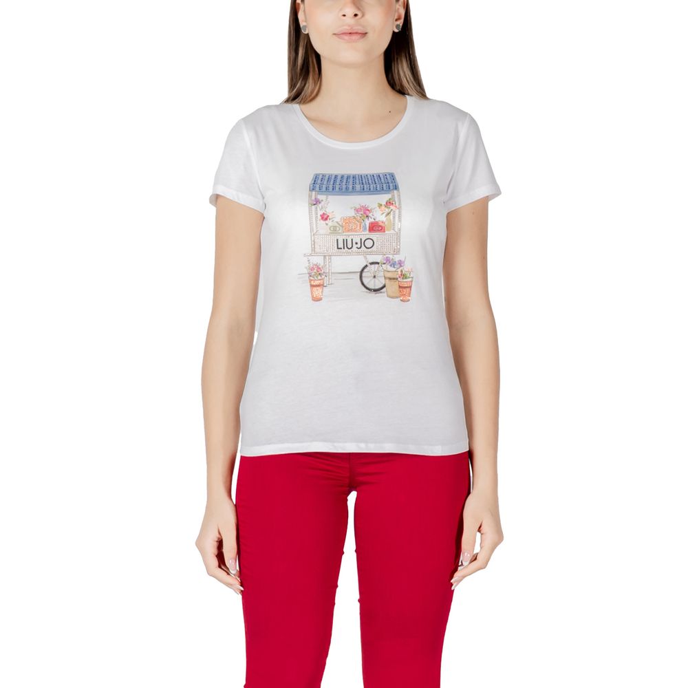 Tvåfärgad bomulls-t-shirt