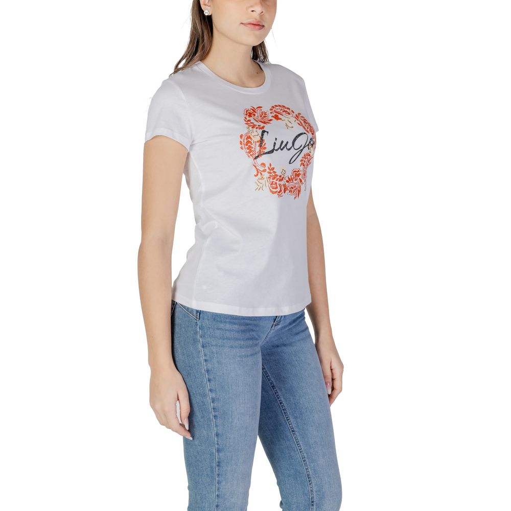 Vit bomulls-T-shirt